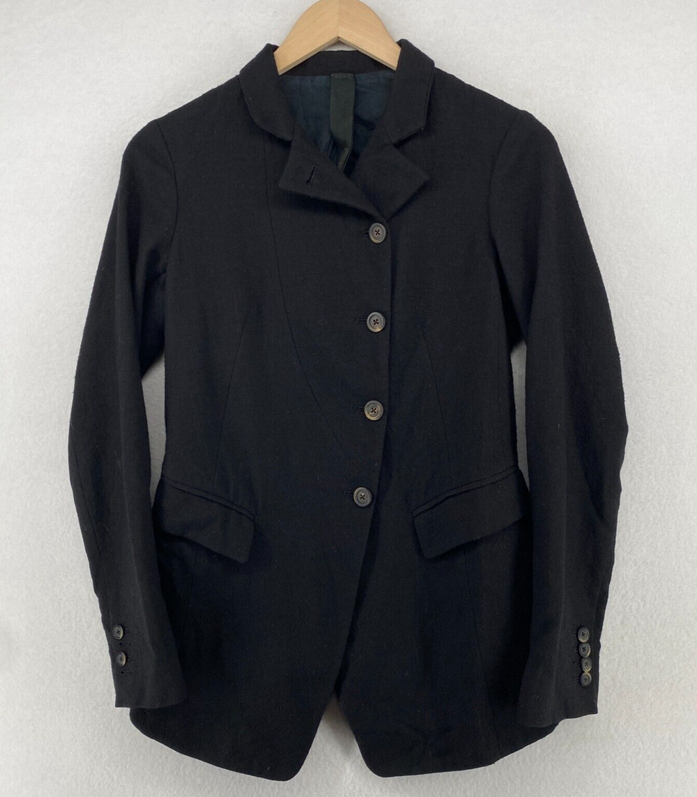 FORME D'EXPRESSION Blazer Women 38 Virgin Wool Asymmetric Button Up Jacket Italy